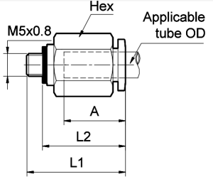 Straight Connector (M) - R1/8, 6 Od